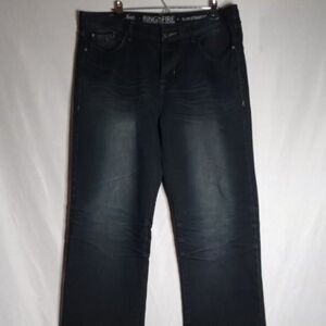 Ring Of Fire Slim Straight Easy St Indigo Blue Denim Men's Jeans Size 38x30